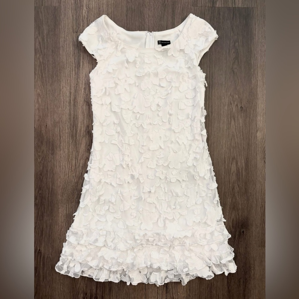 New Directions White Petal Ruffle Dress Size 4 Bridal Shower Party